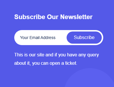 Newsletter subscription form example