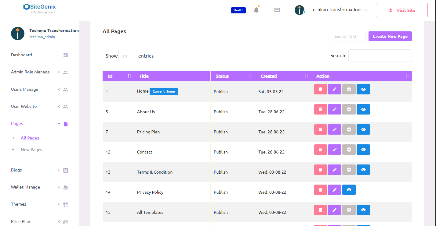 Sitegenix.io Platform