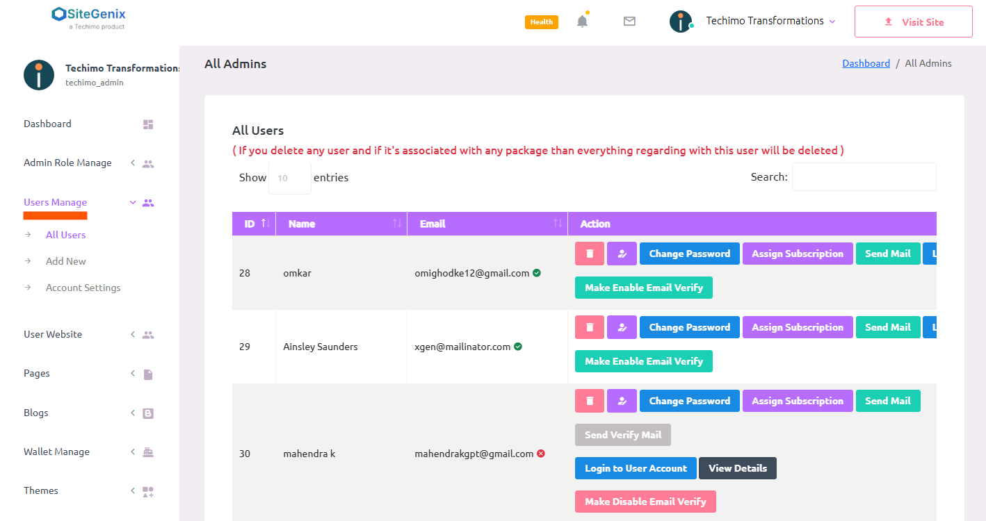 Sitegenix.io Platform